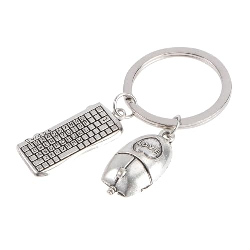 BESTYASH 1Stk Schlüsselanhänger Retro-Lichtsteckdose Gadget Hängelampenfassung Flagge Verdrahtung elektrische Zahnbürste digitaler Frosch Retro-Perlen Schlüsselbunddekor Metall Silver von BESTYASH