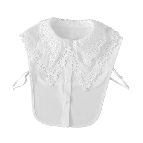 BESTYASH 1stk Falscher Kragen Gefälschtes Hemd Hemd Mit Kunstkragen Blusen Damenhemd Abnehmbarer Kragen Dickie-kragen Aus Spitze Kragen Für Falsches Chiffon Weiß von BESTYASH