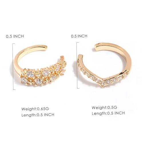 BESTYASH 2 Paar Einstellbare Ohrclips Damen Ear Cuff Fake Ohrringe Piercing Ohrmanschetten für Frauen Party Alltag von BESTYASH