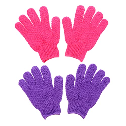 BESTYASH 2 Paare Exfolierende Duschhandschuhe für Körperpflege und Sanfte Peeling zur Entfernung Abgestorbener Haut für Männer und Fördert die Blutzirkulation und Revitalisiert die Haut von BESTYASH