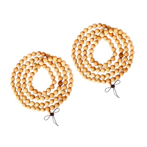 BESTYASH 2 STÜCK Buddhistische Gebetsperlen Armband Holzperlen Meditationsarmband Stresskontrolle Unisex Schmuck für Männer Frauen von BESTYASH