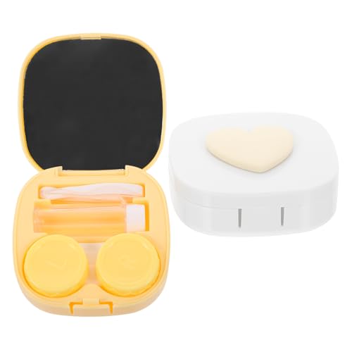 BESTYASH 2 Sätze Aufbewahrungsbox für farbige Kontaktlinsen Veranstalter tragbar Kompakte Sonnenbrille Fall Objektivspeicher Augenlinsen-Organizer Brillengläser aufbewahren Plastik von BESTYASH