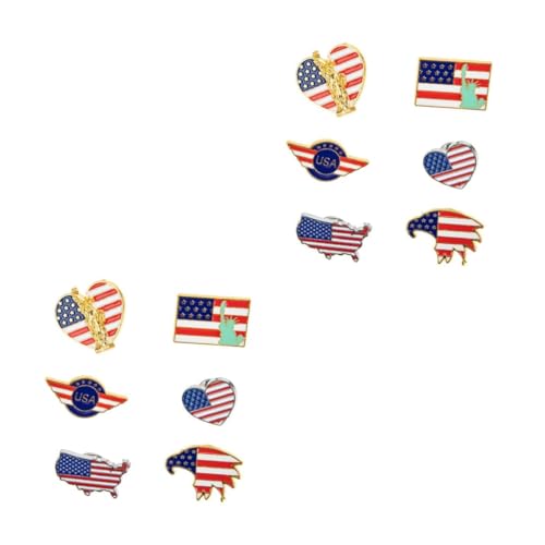 BESTYASH 2 Sätze Brosche Mit Amerikanischer Flagge Muster Der 4 Flagge Brustnadel Schmuckanhänger Union Jack Abzeichen Pride Flagge Abzeichen Kleidungsbrosche Trendiger 6 Stücke * 2 von BESTYASH