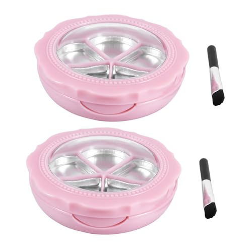 BESTYASH 2 Sätze DIY Lippenstift Nachfüllbox mit Pinsel Farben Lidschatten Mischpalette Kosmetik Aufbewahrung Wiederbefüllbare Make Up Organizer für Blush und Zufällige Zufällige Farbe von BESTYASH