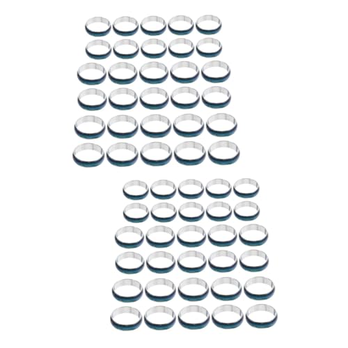 BESTYASH 2 Sätze Farbwechselring Verstellbare Ringe Fingerstimmung Mädchen Vintage Silber Damen Versprechen Sie Den Ring Farbwechselring Farbwechsel Gemischte 50 Stück * 2 von BESTYASH