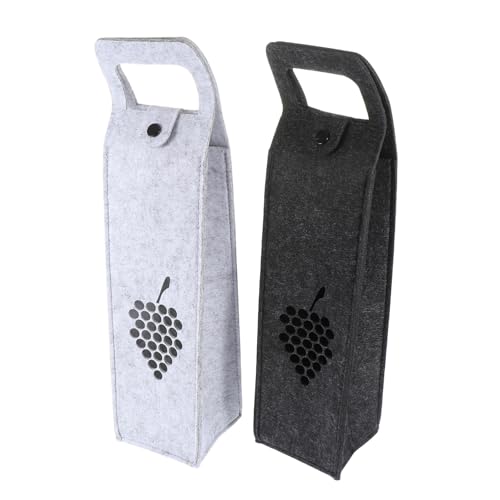 BESTYASH 2 Sätze Filz Weinbeutel Für Rotwein Dunkelgrau Wiederverwendbare Langlebige Taschen Zur Aufbewahrung Whiskeyflaschen Für Partys Und 2 Stück * 2 von BESTYASH