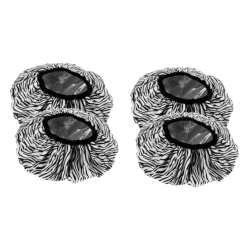 BESTYASH 2 Sätze Gebackene Ölkappe Haarkappe Erhitzen Hüte Mit Haaren Hüte Für Frauen Spa -hut Highlight-kappe Gefütterte Duschhaube Zinn Mütze Mit Haaren Drucken 2 Stücke * 2 von BESTYASH