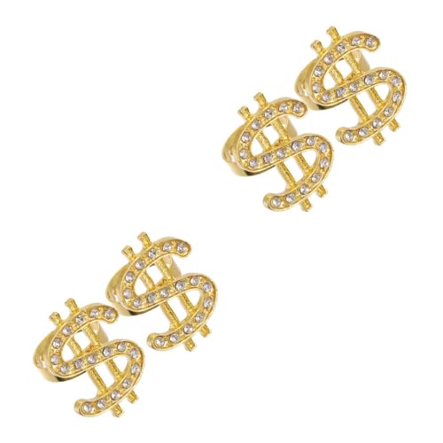 BESTYASH 2 Sätze Geldring Ringe Grunge Klobig Schmuck Cool Geldgeschenke Weihnachten Vintage Rings Muttertagsgeschenl Silver Rings Punk-ring Dollarring Zinklegierung Golden 2 Stück * 2 von BESTYASH