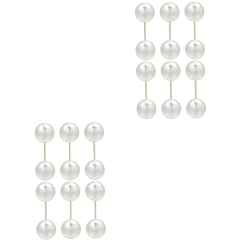 BESTYASH 2 Sätze Knopfnägel Armbänder Brosche Perlenschal Ohrstecker Schmuck Abc Wickeltasche Säckchen Hochzeitskleid Schalknopf Kragen-sicherheitsnadel Imitationsperlen Weiß 5 Stück * 2 von BESTYASH