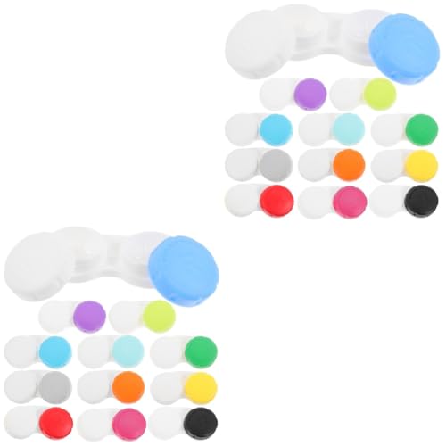 BESTYASH 2 Sätze Kontaktlinsenbehälter Bezaubernder Objektiv-Organizer Reiseobjektiv Tasche Kleiner Objektivhalter Kontakte Veranstalter Auge Klarer Fall Reisen Plastik 12 Stück * 2 von BESTYASH