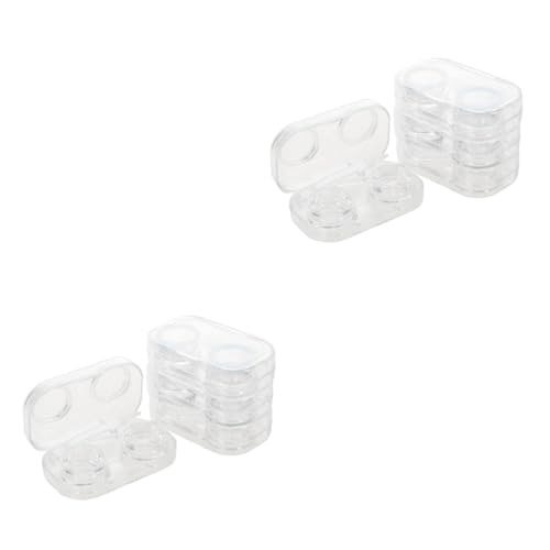 BESTYASH 2 Sätze Kontaktlinsenbehälter Linsenhalter Transparenter Behälter Linsenpflege Organizer Brillenaufbewahrung 4 Stücke * 2 von BESTYASH