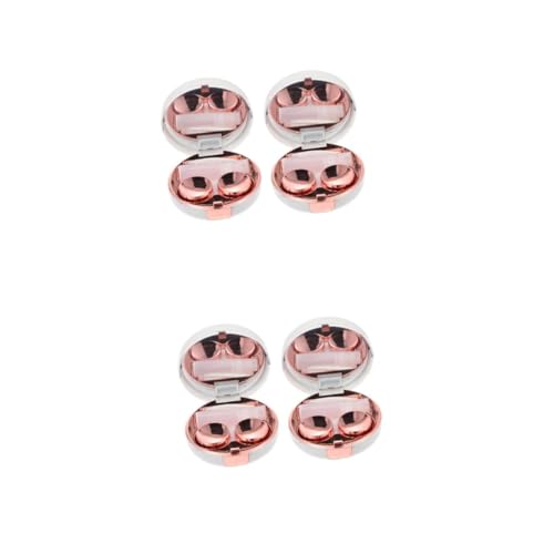 BESTYASH 2 Sätze Marmormuster Kontaktlinsenbox Behälter Objektiv-Organizer Objektiv -Tragetasche Plastik Roségold 2 Stück * 2 von BESTYASH