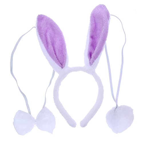 BESTYASH 2satz Party-haarreif Mit Hasenohren Party-kopfbedeckung Party-kopfschmuck Party- Party-fliege Plüsch Kaninchen Stirnband Kostüm Requisiten Für Ostern Party Decor von BESTYASH