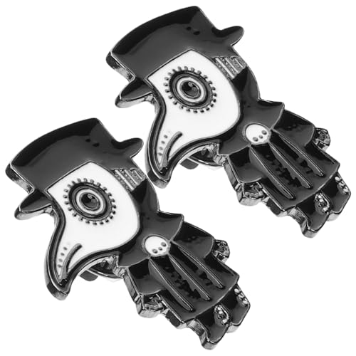 BESTYASH 2 Stck Plague Doctor Emaille Broschen Anstecknadeln für Kleidung Rucksäcke und Hüte Robuste Punk Pins für Alltag und Besondere Anlässe von BESTYASH