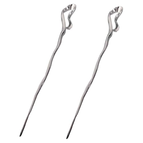 BESTYASH 2 Stck Teiliges Haarstäbchen aus Metall Unregelmäßiges Design Chinesischer Haarschmuck für Damen Glatte Kanten Geeignet für Mittleres Langes Haar Modischer Haarschmuck für Alltag von BESTYASH