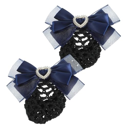 BESTYASH 2 Stck. Haarnetz mit Schleife für Damen Dutt Haarklammern für Festliche Anlässe Dekoratives Haarschmuck für Einen Stilvollen Look von BESTYASH