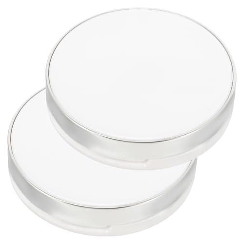 BESTYASH 2 Stck. Luftpolsterbox Kissen-grundlage Tragbar Veranstalter Fall Kern Behälter Led Container Reisen Pulver Kompakt Spiegel Klein Nachfüllbare Puderdosen Abs Silver von BESTYASH