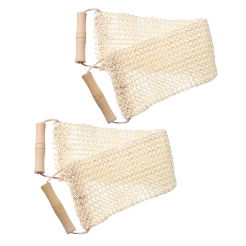 BESTYASH Peeling-badetuch-set Sisal-rückenschrubber-handtuch Holzgriff Für Die Massagereinigung von BESTYASH