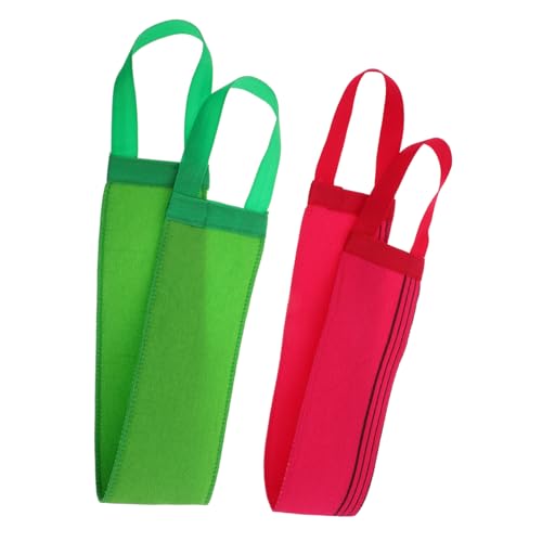 BESTYASH 2stücke Gestreifter Peeling-badetuch Mit Griffen Körperwäscher Für Dusche Langer Waschlappen Für Frauen Und Männer Tiefenreinigung Der Haut von BESTYASH