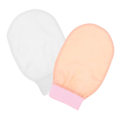 BESTYASH 2 Stück Badetuch Waschen Für Peeling Körper Schrubben Erwachsene Schwarz Tücher Nass Luffa-handschuhe Gesichts- Reinigung Hautwäscher Zurück Waschlappen Die Seide von BESTYASH