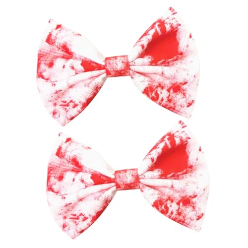 BESTYASH 2 Stück Bloody Printed Bow Haarspangen Halloween Haarschmuck für Erwachsene und Blutige Schleifen Haarclips zur Dekoration für Kostümpartys BESTYASH 2 Stück Bloody Printed Bow Haarspangen Halloween Haarschmuck für Erwachsene und Blutige Schleifen Haarclips zur Dekoration für Kostümpartys von BESTYASH