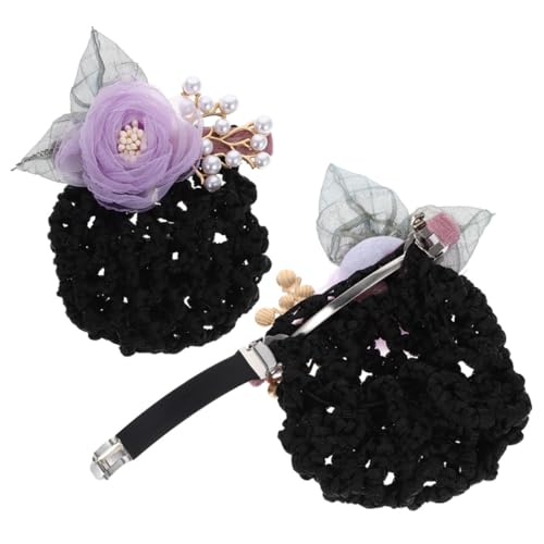 BESTYASH 2 Stück Blumen Haarnetz Haarklammer Damen Haarschmuck Stoff Metall Kunststoff Komfortabel Elegant Für Arbeit Alltag Frisur Styling von BESTYASH