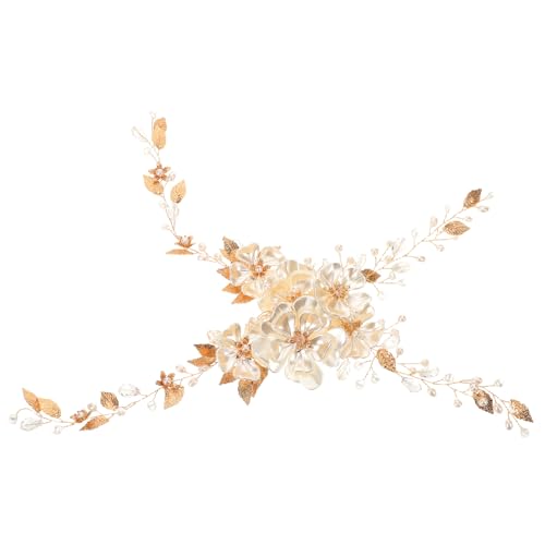 BESTYASH 2 Stück Braut-Hochzeits-Haarranke – Blumenblatt-Braut-Kopfschmuck – Strass-Haar-Accessoires mit Perlenschmuck für Frauen und Mädchen von BESTYASH