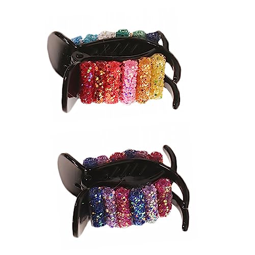 BESTYASH 2 Stück Bunte Candy Color Haarklammern Robuste Haarkrallen für Dutt und Zopf Modischer Haarschmuck für Damen mit Langem Kurzem und Lockigem Haar Komfortabel und Langlebig von BESTYASH