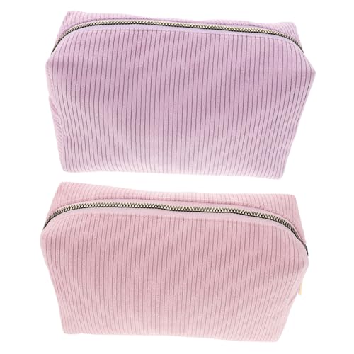 BESTYASH 2 Stück Cord Make Up Taschen Organizer Taschen Tragbare Make Up Tasche Hand Tasche Behälter Kosmetik Reise Aufbewahrungstasche Tragbare Aufbewahrungs von BESTYASH