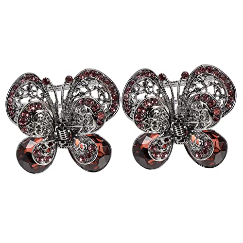 BESTYASH 2stücke Kristall Haarnadel Schmetterling Haarklammer Strass Kopfschmuck Für Frauen Alltag Party Hochzeit Festival Reise Frisuren Zubehör von BESTYASH
