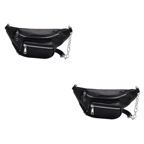 BESTYASH 2stücke Damen Pu Umhängetasche Mit Kette Verstellbare Sling Bag Für Party Shopping Und Geräumige Bauchtasche Im Modischen Design von BESTYASH