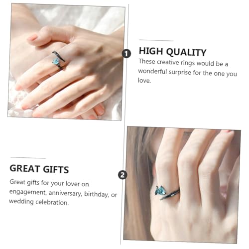 BESTYASH 2 Stück Delikater Offener Schwarzer Verstellbarer Finger Zehenring Dekorativer Partner Schmuck mit Rosendesign Individuelle Geschenkidee für Freunde von BESTYASH