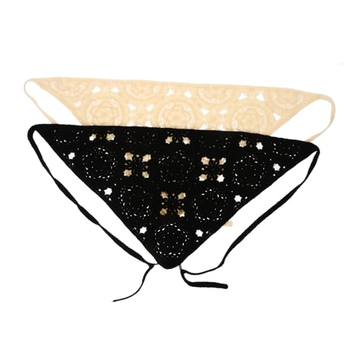 BESTYASH 2 Stück Dreieck Schalhaarzubehör haarschmuck Haarbandana häkeln Make -up -Haarband Haarbandanas für Mädchen gehäkeltes Haarbandana Krankenschwester Stirnbänder Haarschal Stoff von BESTYASH