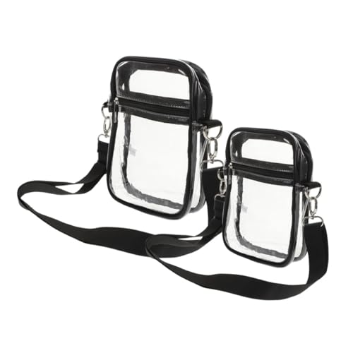 BESTYASH 2 Stück Durchsichtige PVC Umhängetaschen Klein und Groß Verstellbarer Schultergurt Stadionzugelassene Crossbody Bag für Damen und Herren Transparente Konzert und Sporttasche von BESTYASH