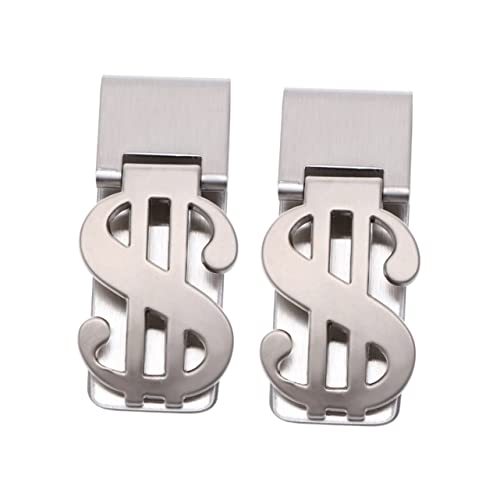 BESTYASH 2 Stück Edelstahl Geldklammer Langlebig Robust für Bargeld Schecks Tickets Minimalistischer Metall Clip Herren Portemonnaie Zubehör von BESTYASH