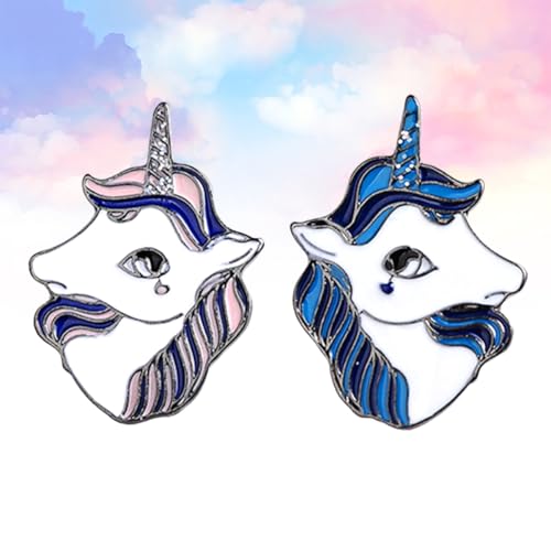 BESTYASH 2 Stück Einhorn Broschen Bunte Tropfen emaille Kreative Anstecknadeln für Kleidung Party Schmuck Frauen und Männer von BESTYASH