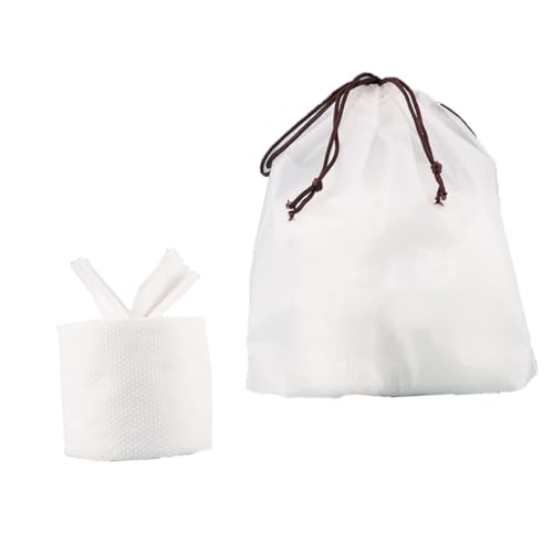 BESTYASH 2 Stück Einweg Gesichts und Körperreinigungstücher aus Baumwolle Multifunktionale Kosmetik Wischtücher mit Aufbewahrungstasche für Reisen und Tägliche Pflege Handtücher von BESTYASH