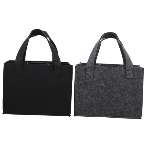 BESTYASH 2 Stück Filz Weintasche mit Fächern Robuster Weintragetasche mit Tragegriff und Innenfach für Flaschen Tragbarer Weinbeutel für Geschenkverpackung und Partytransport von BESTYASH