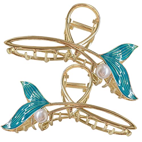 BESTYASH 2 Stück Extra Große Meerjungfrau Haarklammern für Dickes Haar Haarspangen Haarschmuck für Damen Starke Klammern Haarstyling Werkzeug von BESTYASH