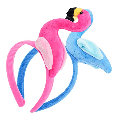 BESTYASH 2 Stück Flamingo-stirnband Flamingo-reifen Bands Stirnband Zum Waschen Des Gesichts Flamingos Mädchen Make -up -stirnband Flamingo Partydekorationen Für Spa Plastik von BESTYASH