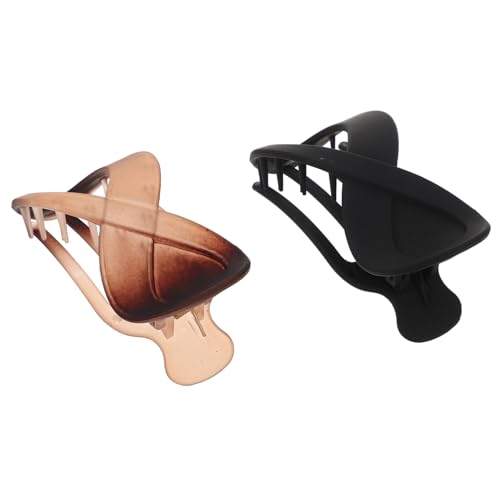 BESTYASH 2 Stück Form Haarklammern Damen Schwarz und Bernstein Große Französische Styling Haarklammern Stark Haltbar Für Dünnes Haar Eleganter Haarschmuck von BESTYASH