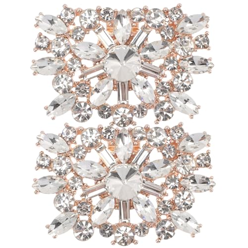 BESTYASH 2 Stück Goldene Glas strass Schuhclips Eleganter Schuhschmuck für Pumps und High Heels Funkelnde Deko für Hochzeit Party und Festliche Anlässe Einfache Anbringung Stilvolle von BESTYASH
