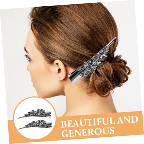 BESTYASH 2 Stück Große Haarklammer Damen Metall mit Strass Haarschmuck für Dickes Haar Vintage Blüten Design Starke Fixierung Eleganter Haarclip von BESTYASH