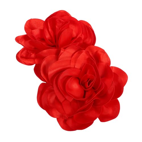 BESTYASH 2 Stück Große Satin Brosche Handgefertigte Blumenbrosche Eleganter Stoffblumen Anstecker Vielseitiges Accessoire für Damen Hochzeit Party und Festliche Kleidung von BESTYASH