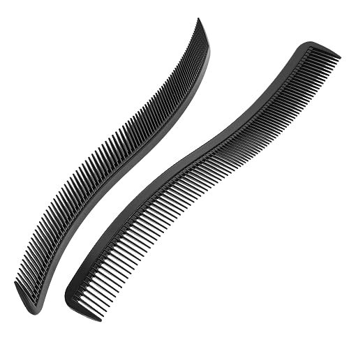 BESTYASH 2 Stück Haarkamm Einseitig Styling Doppelt Bartkamm Kämme Für Männer Geformt Friseurzubehör Friseurbedarf Friseurbürste Haarkämme Frisurkämme Zahnkamm Black Plastik von BESTYASH
