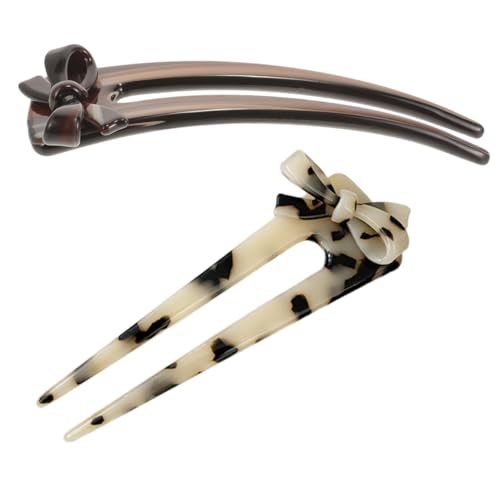 BESTYASH 2stücke Haarstäbchen U-förmig Für Frauen Haarnadeln Aus Acetat Mit Dekorativer Design Für Chignon Und Dutt Frisuren Sicher Und Fest von BESTYASH
