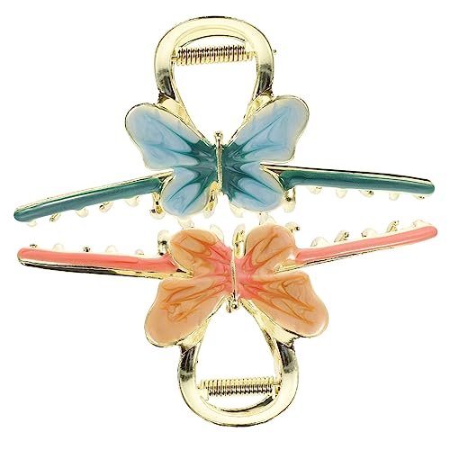 BESTYASH 2 Stück Haarnadel aus Metall Haarspangen für Damen Klaue erheben Styling Jay Schmetterlings-Haarspangen groß Schmetterlings- aus Metall Haarklammern Legierung von BESTYASH