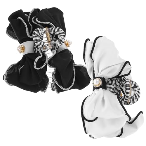 BESTYASH 2 Stück Haarnadeln Haarklammern für Frauen Haarklammern zum Styling Haarschleifen Rosa Haarkrallenclip Klaue Haarspangen Haarspange Schleife Haarklemme Bughaarklauenclip Stoff von BESTYASH