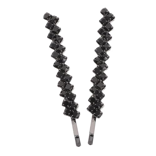 BESTYASH 2 Stück Haarnadeln Mit Strasssteinen Metall Haarspangen Für Frauen Und Mädchen Glitzernde Haarclips Für Partys Schwarz von BESTYASH