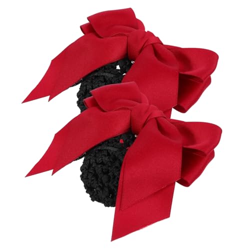 BESTYASH 2 Stück Haarnetz mit Schleifen Design für Damen Haarschmuck für Bankmitarbeiter Kellnerinnen und Krankenschwestern für Dünnes und Dickes Haar Robust von BESTYASH